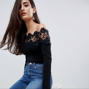 Lace Bardot Sweater
